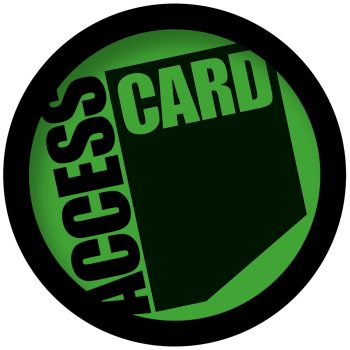 Green and black circular "ACCESS CARD" logo badge used on Blue Sky Social Care Card site for verified carer ID